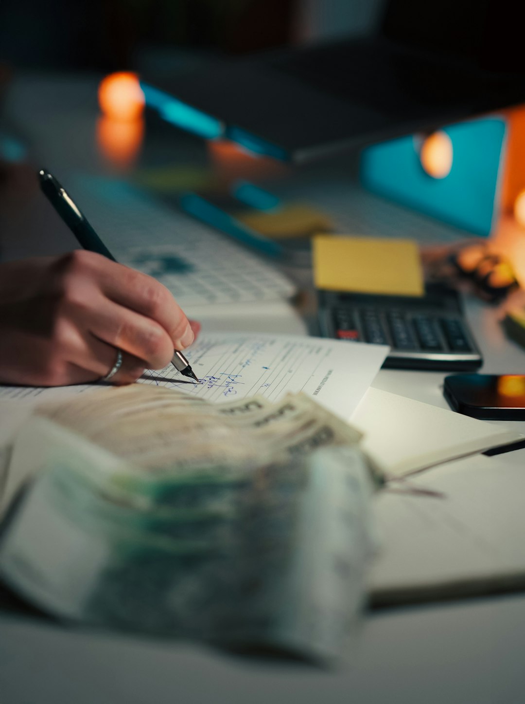 about-02 Signing Financial Document Polish Money Contract Deal. Vertical close-up male hand pen signing